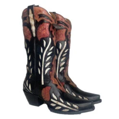 Women's Dan Post Black With Floral Snip Toe #DP4350 -Durango Shop 8d8db3bce7ea39540d0f116af15c048a