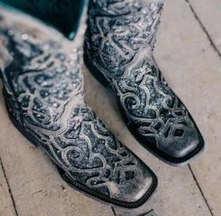 Women's Corral Glitter Inlay Square Toe Boot #C3484 -Durango Shop C3484 1