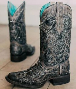 Women's Corral Glitter Inlay Square Toe Boot #C3484 -Durango Shop C3484 2