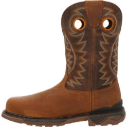 Men's Rocky 2-Tone Brown Carbon Toe Work Boot #RKW0350 -Durango Shop RKW0350 instep