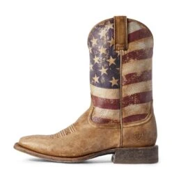 Men's Ariat Distressed Brown And Flag Circuit Proud Boots #10031513 -Durango Shop S20 MNS WEST Couto 10031513 side