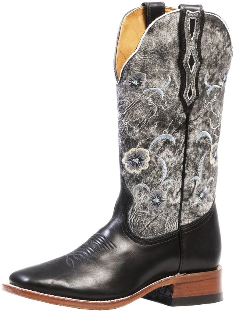 Women's Boulet Black Detailed Western Boot #4190 3 Women's Boulet Black Detailed Western Boot #4190